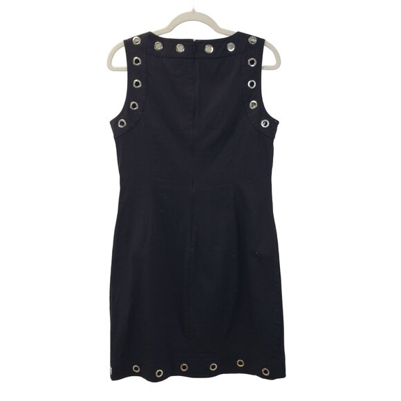 Calvin Klein Grommet Embellished Black Shift Dress Size 10 - Picture 2 of 6